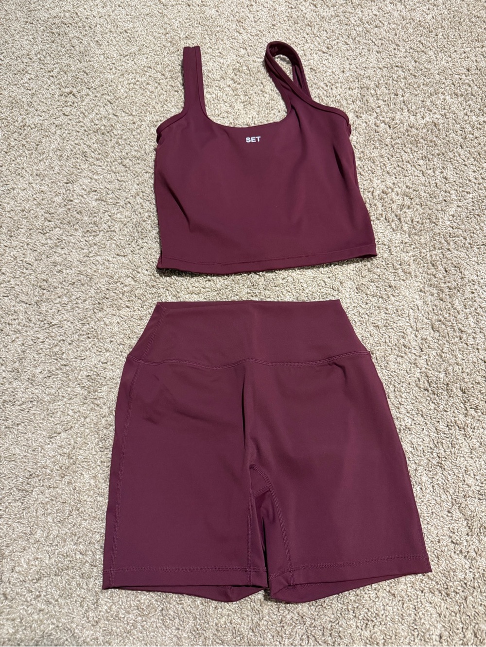 Women's High-Waist Maroon Bike Shorts
